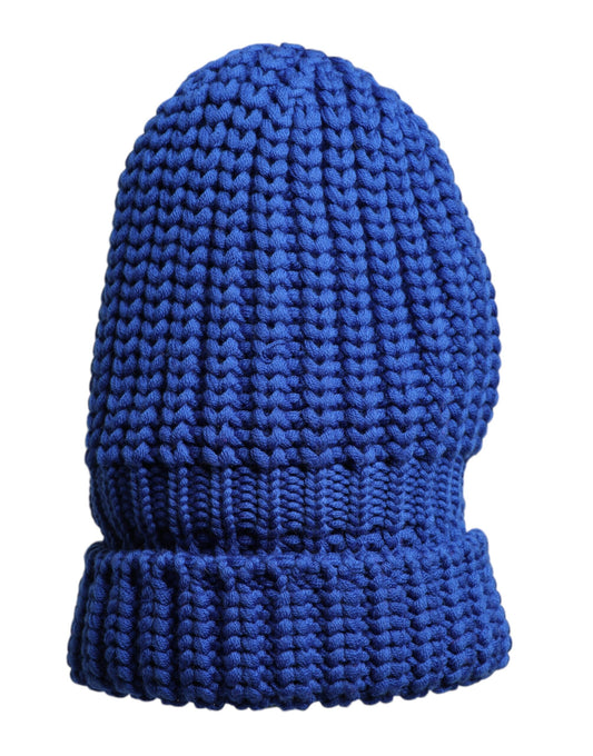 Gorro de invierno de punto de lana azul