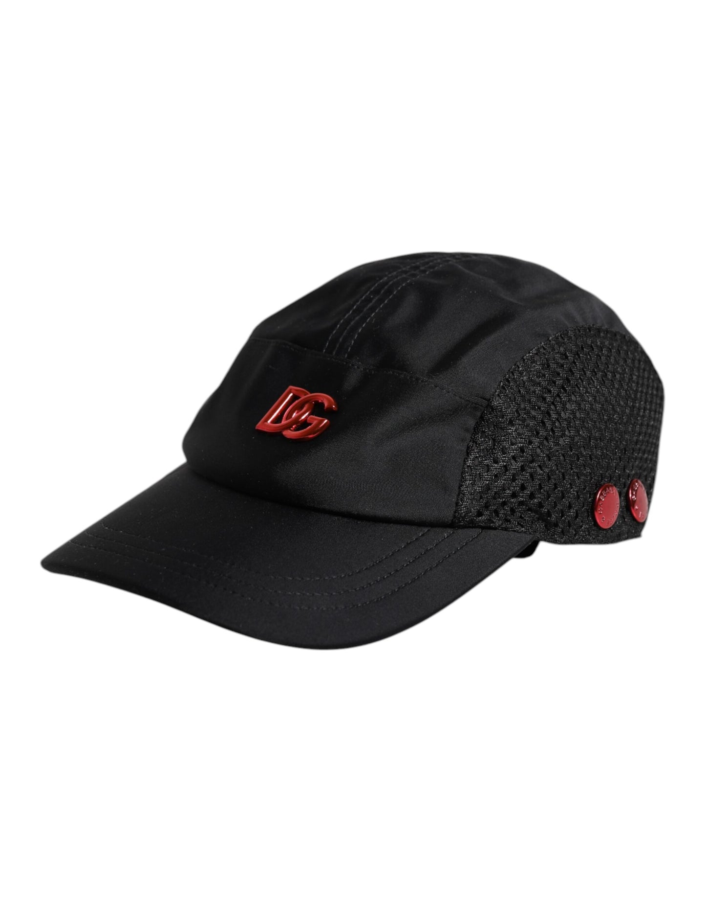 Black Nylon Logo 6 Panels Baseball Cap