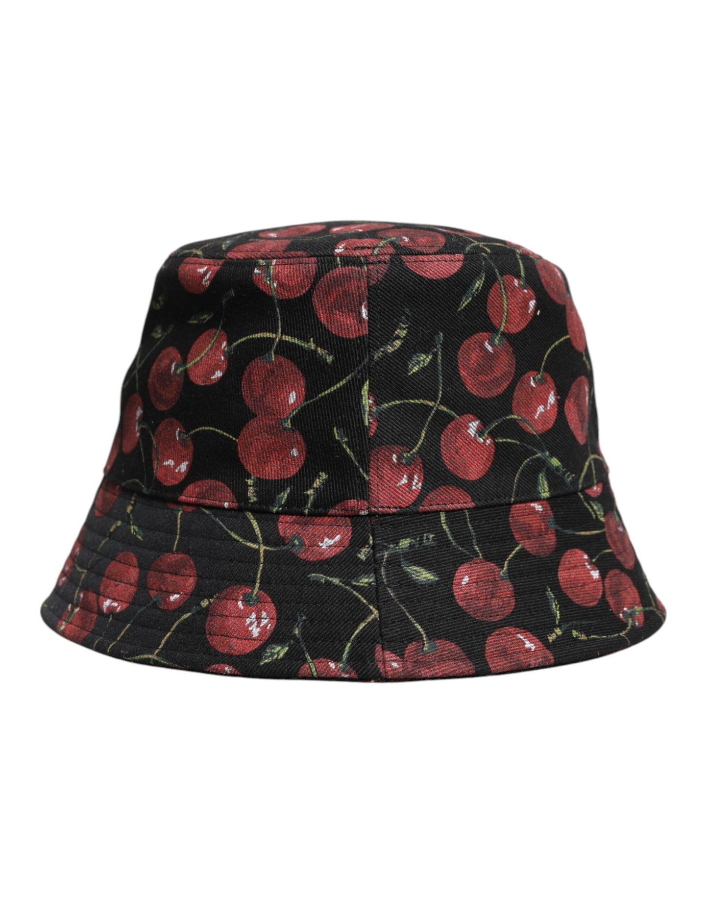 Sombrero de pescador de ala ancha con estampado de algodón negro