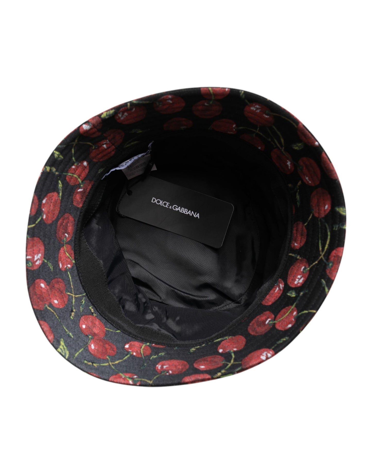 Sombrero de pescador de ala ancha con estampado de algodón negro