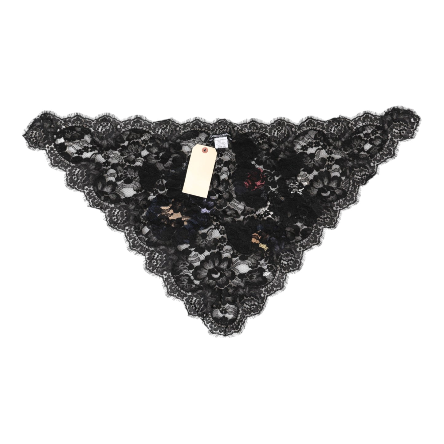 Sombrero de velo de algodón con apliques florales de encaje negro