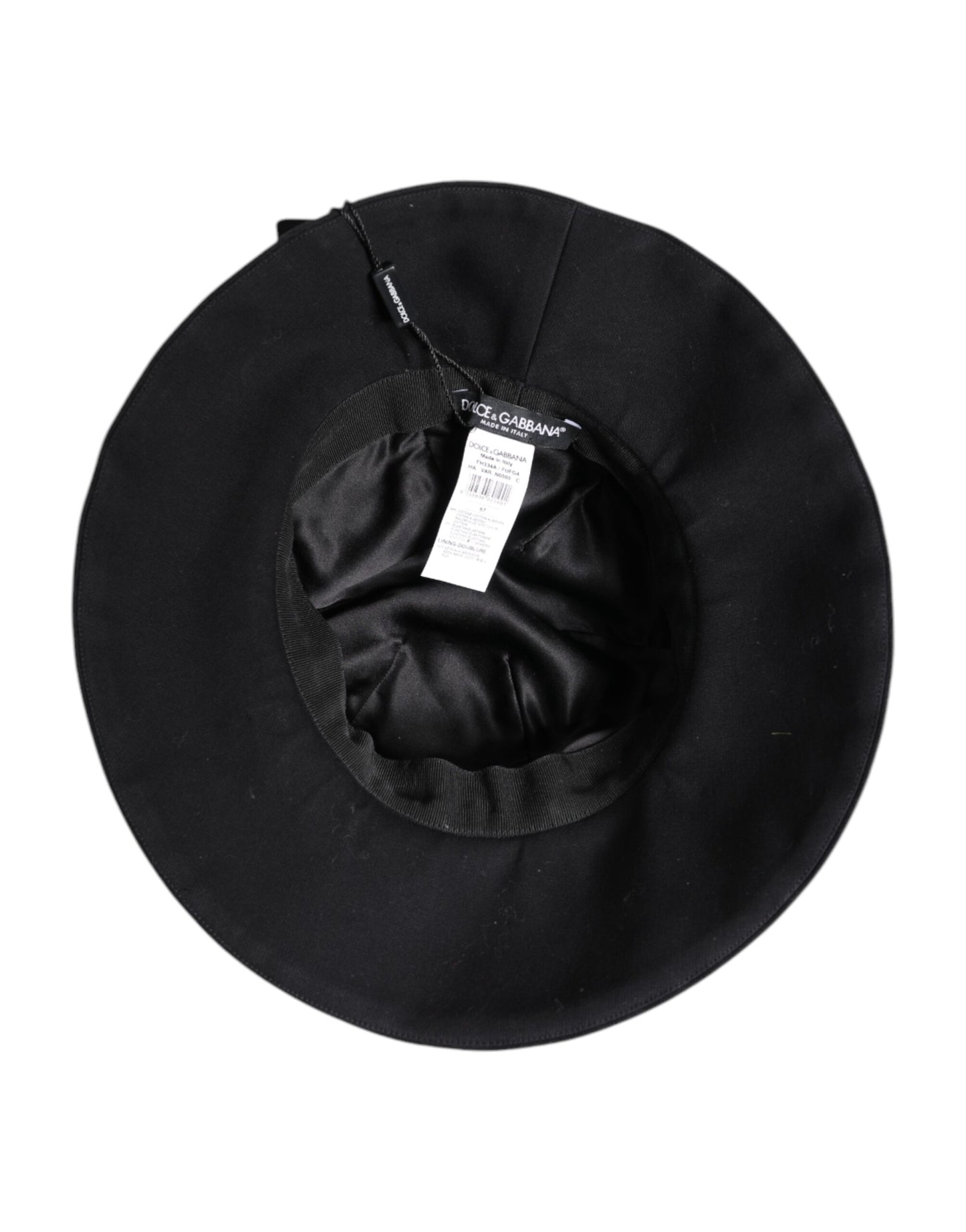 Chapeau bob à large bord en coton noir