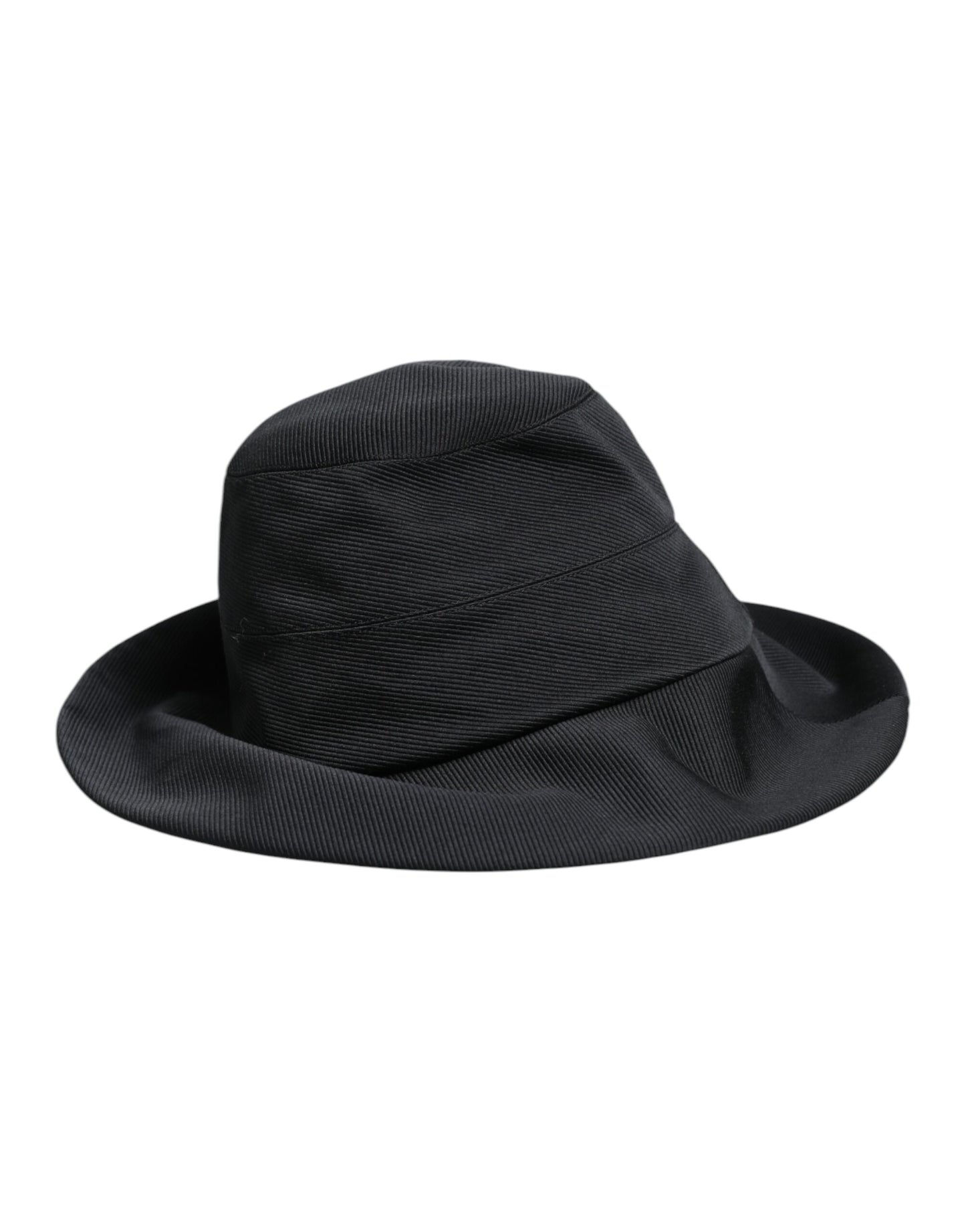 Chapeau Fedora à large bord en coton noir