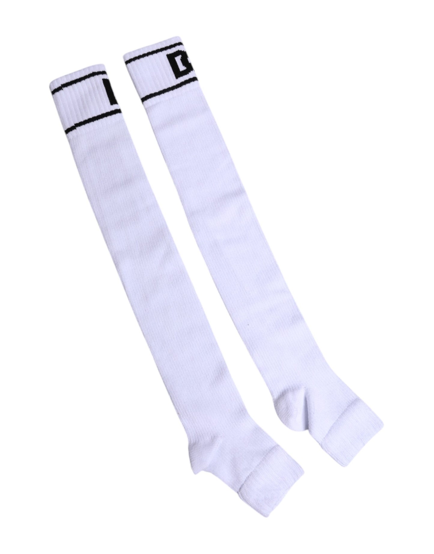 Calcetines abiertos de algodón blanco con estampado del logotipo DG