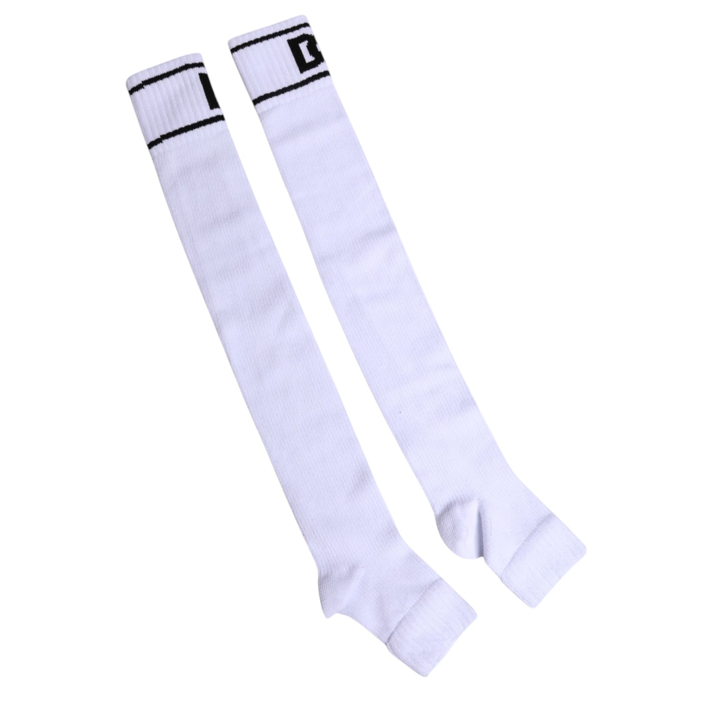 Calcetines abiertos de algodón blanco con estampado del logotipo DG