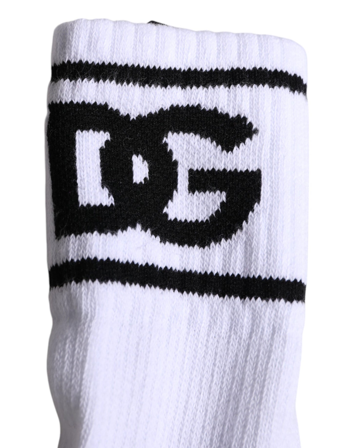 Calcetines abiertos de algodón blanco con estampado del logotipo DG