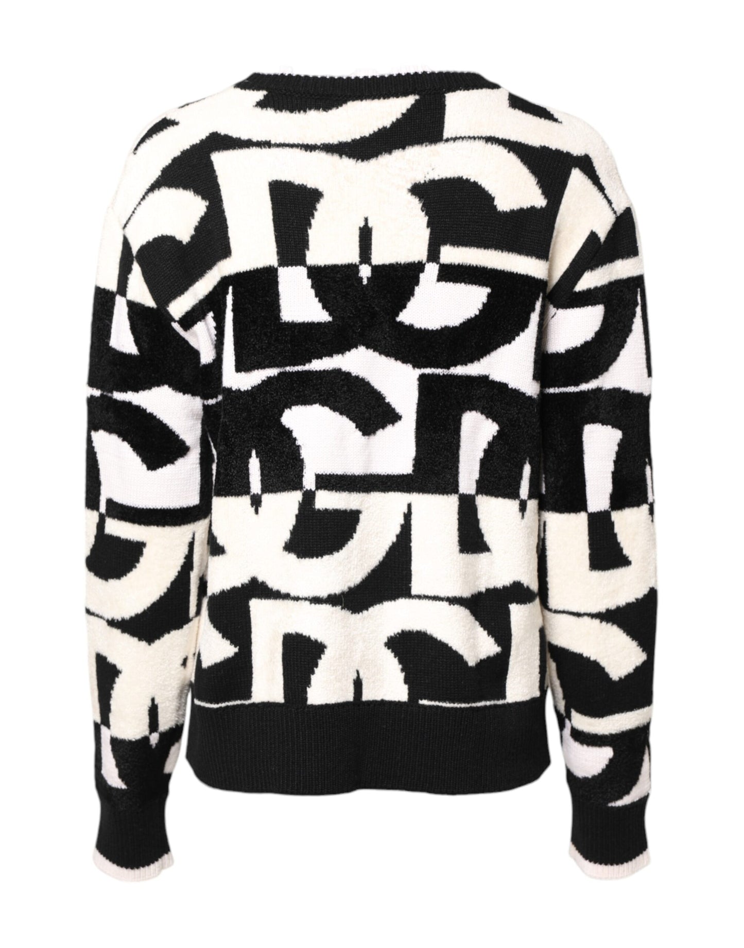 Pull femme blanc et noir avec logo imprimé