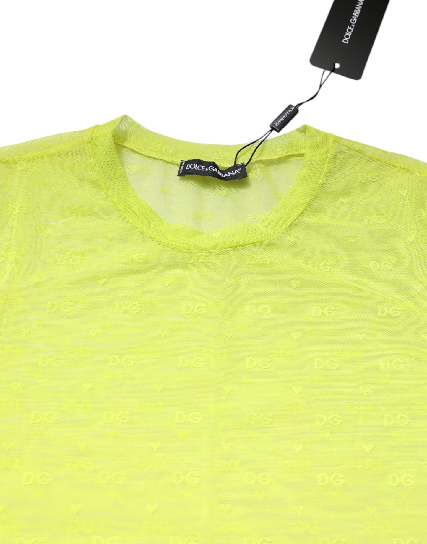 Top de manga corta transparente de nailon verde para mujer