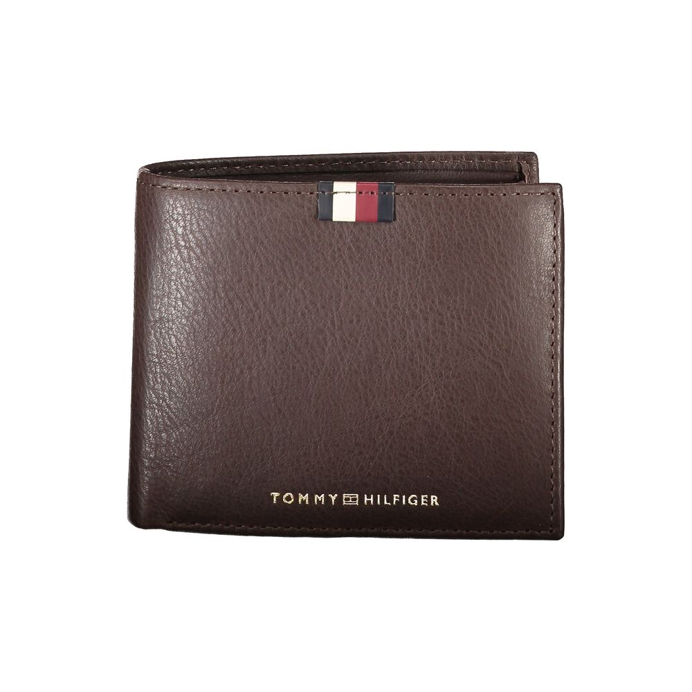 Cartera de cuero marrón para hombre
