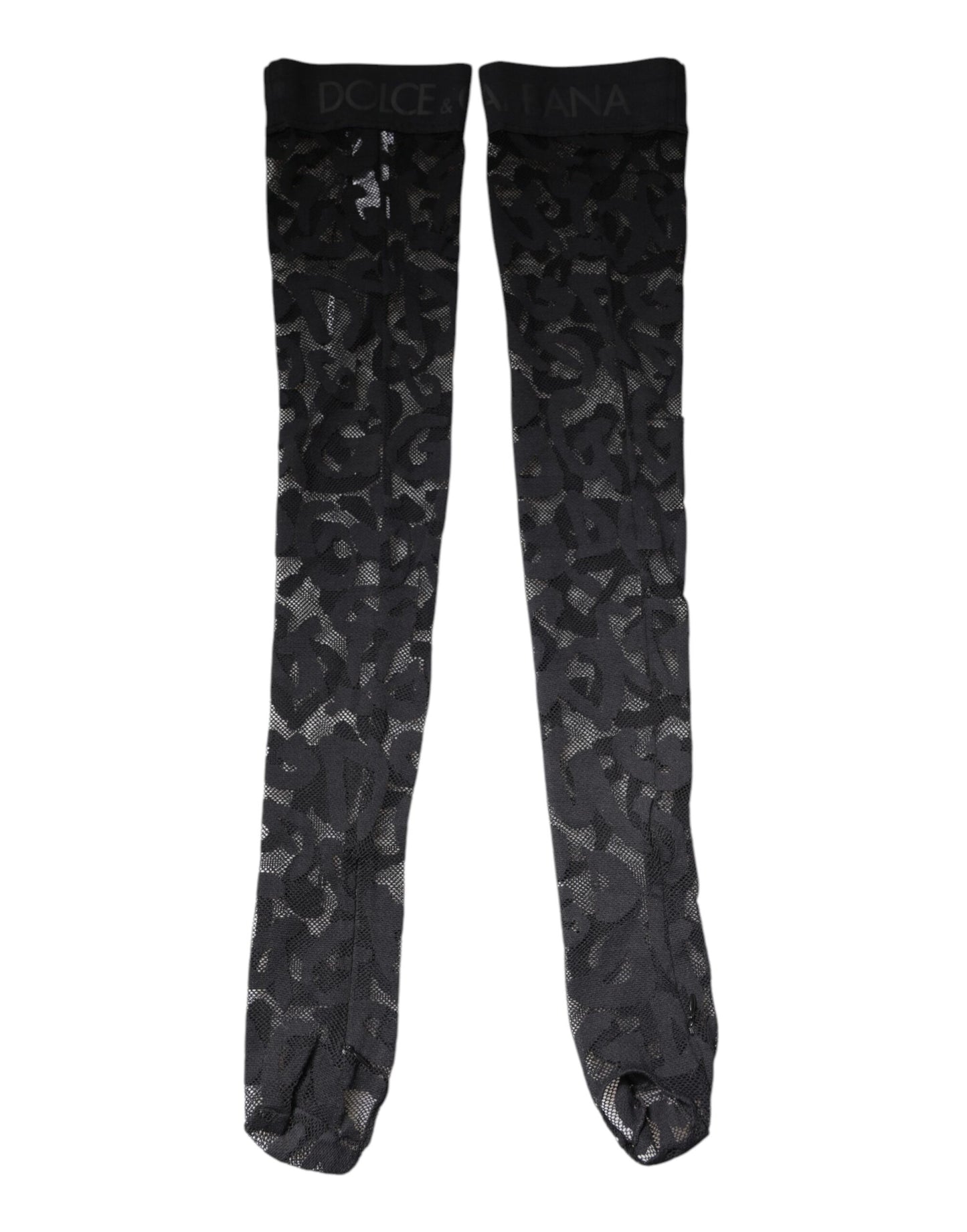 Chaussettes en coton extensible à dentelle florale noire