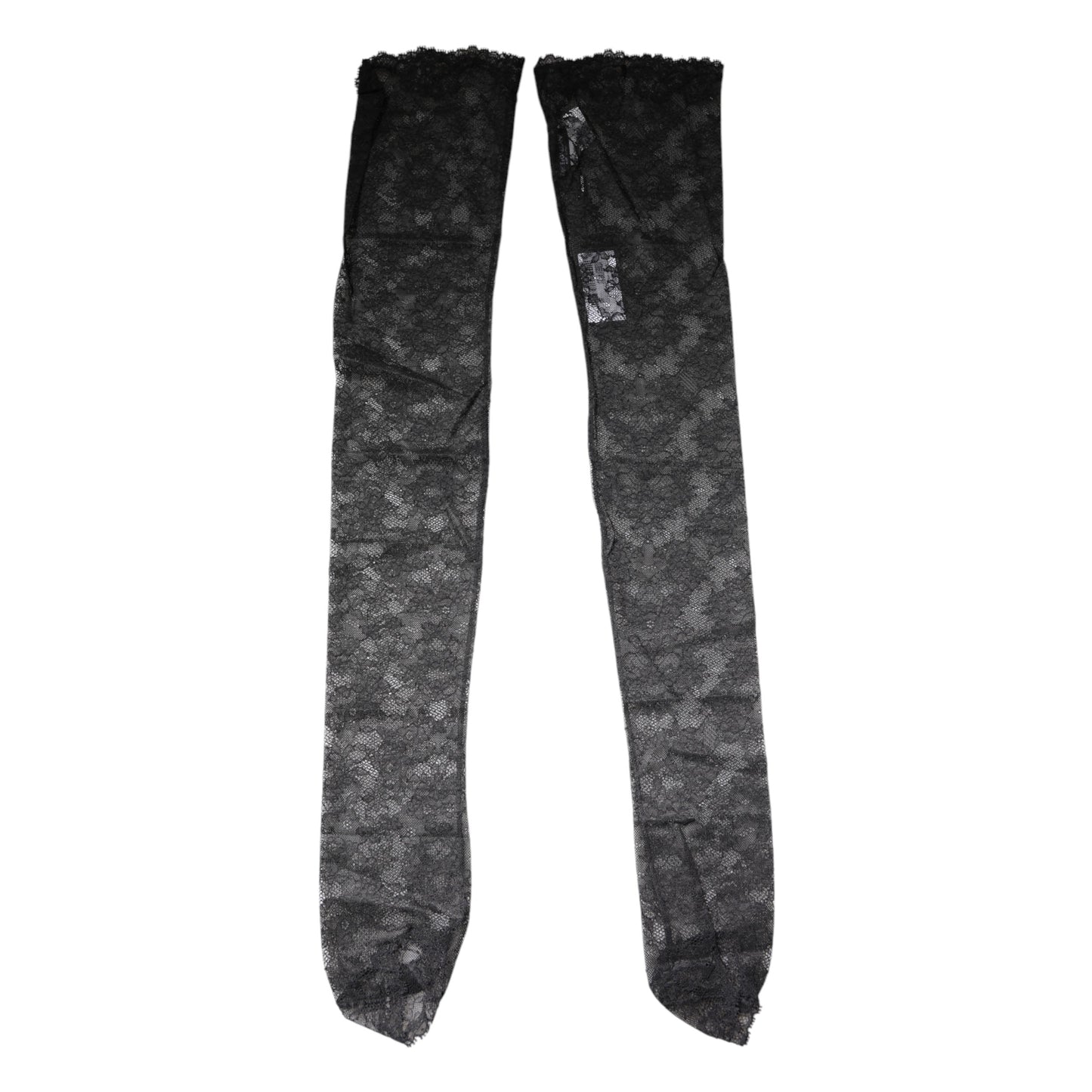 Chaussettes en coton extensible à dentelle florale noire