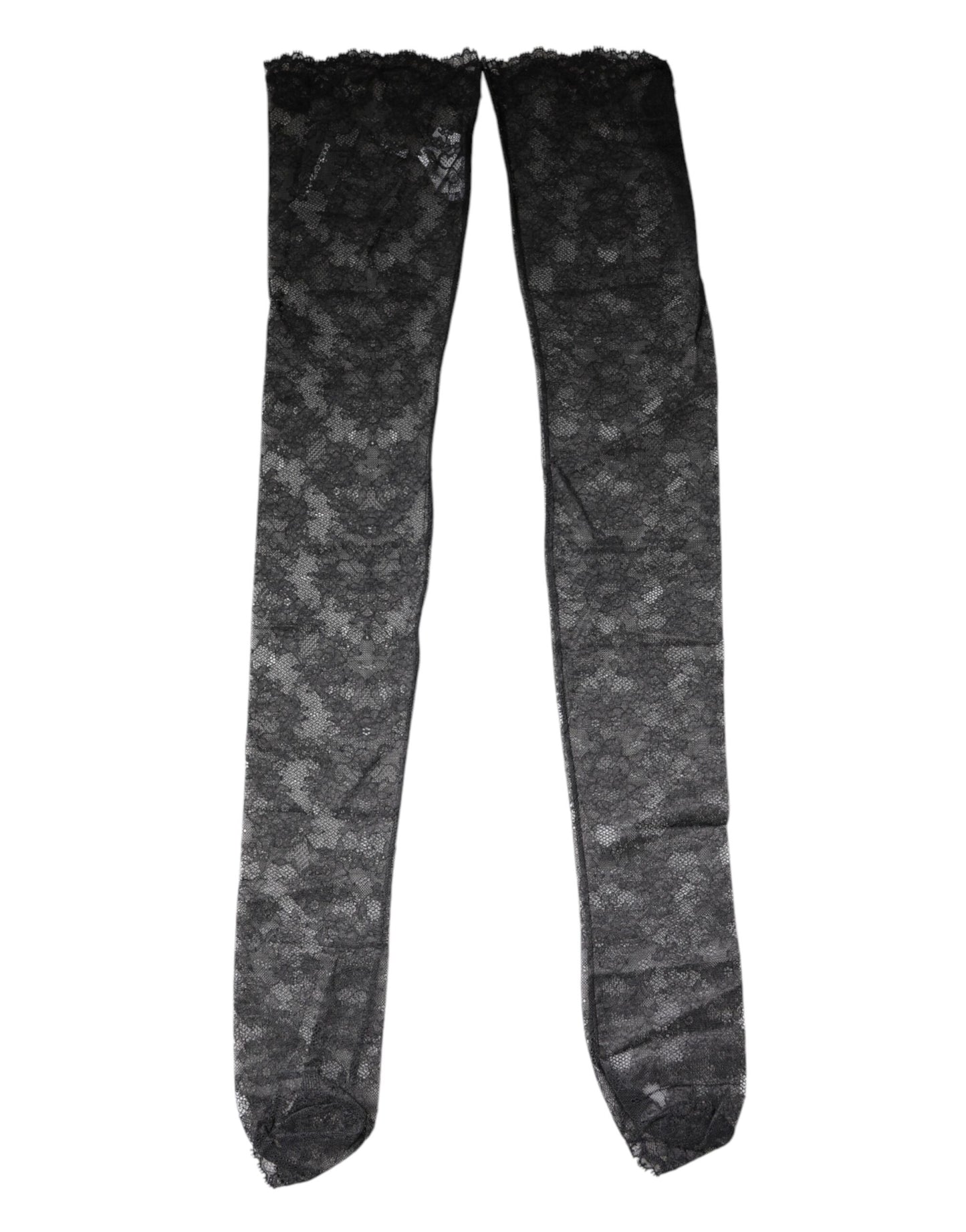 Chaussettes en coton extensible à dentelle florale noire