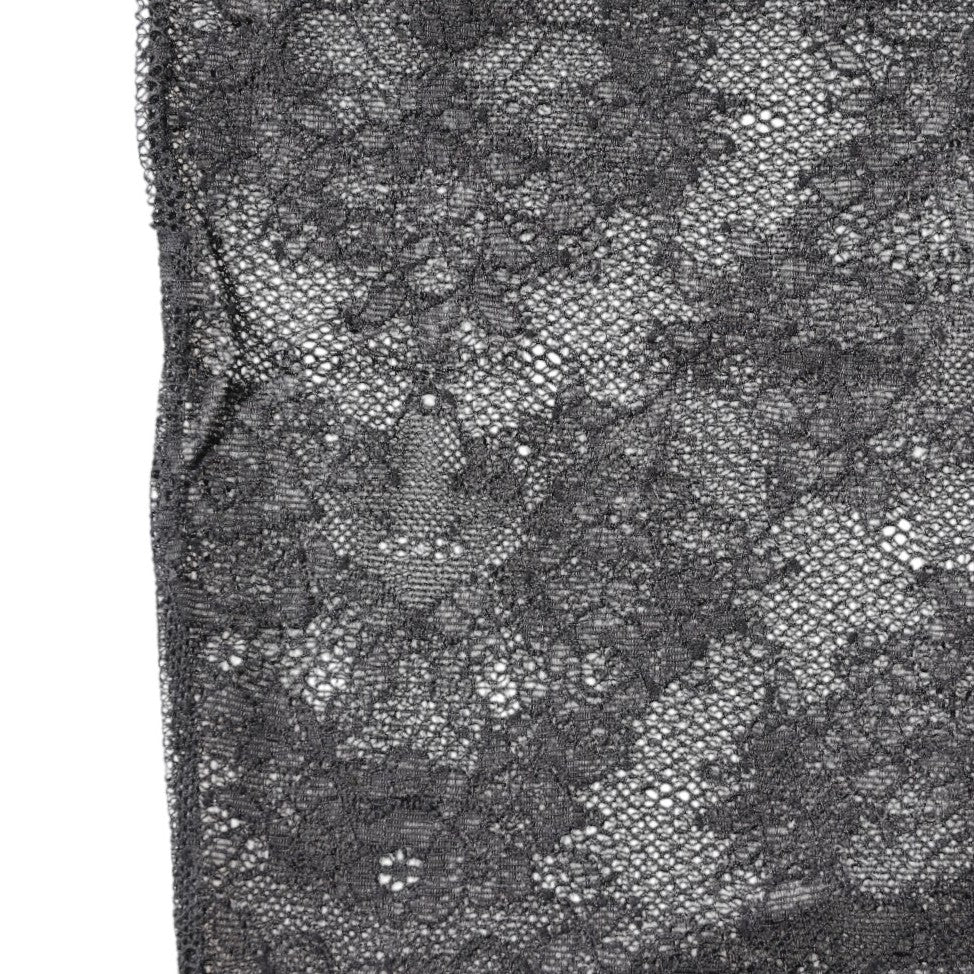 Chaussettes en coton extensible à dentelle florale noire