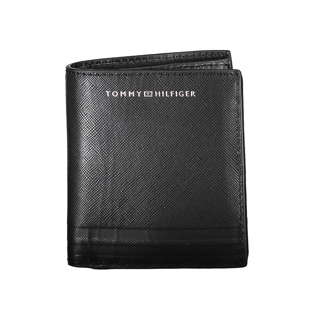 Cartera de cuero negra para hombre