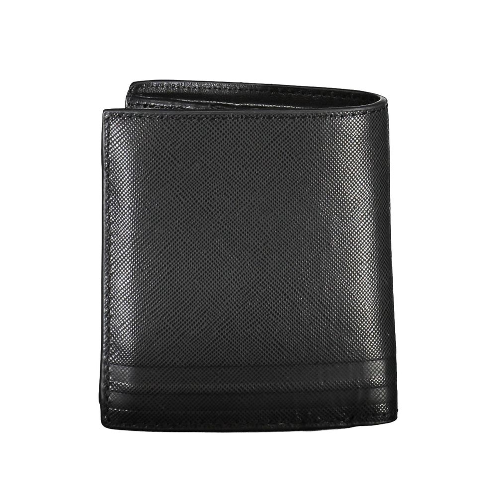 Cartera de cuero negra para hombre