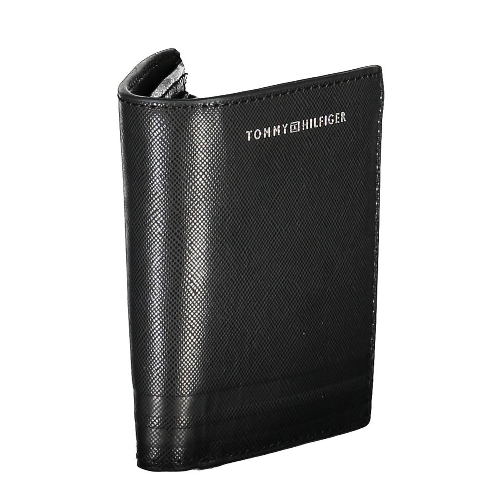 Cartera de cuero negra para hombre