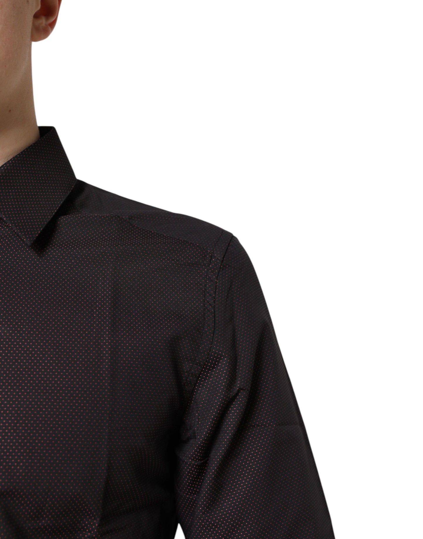 Camisa de vestir para hombre en algodón jacquard color granate GOLD