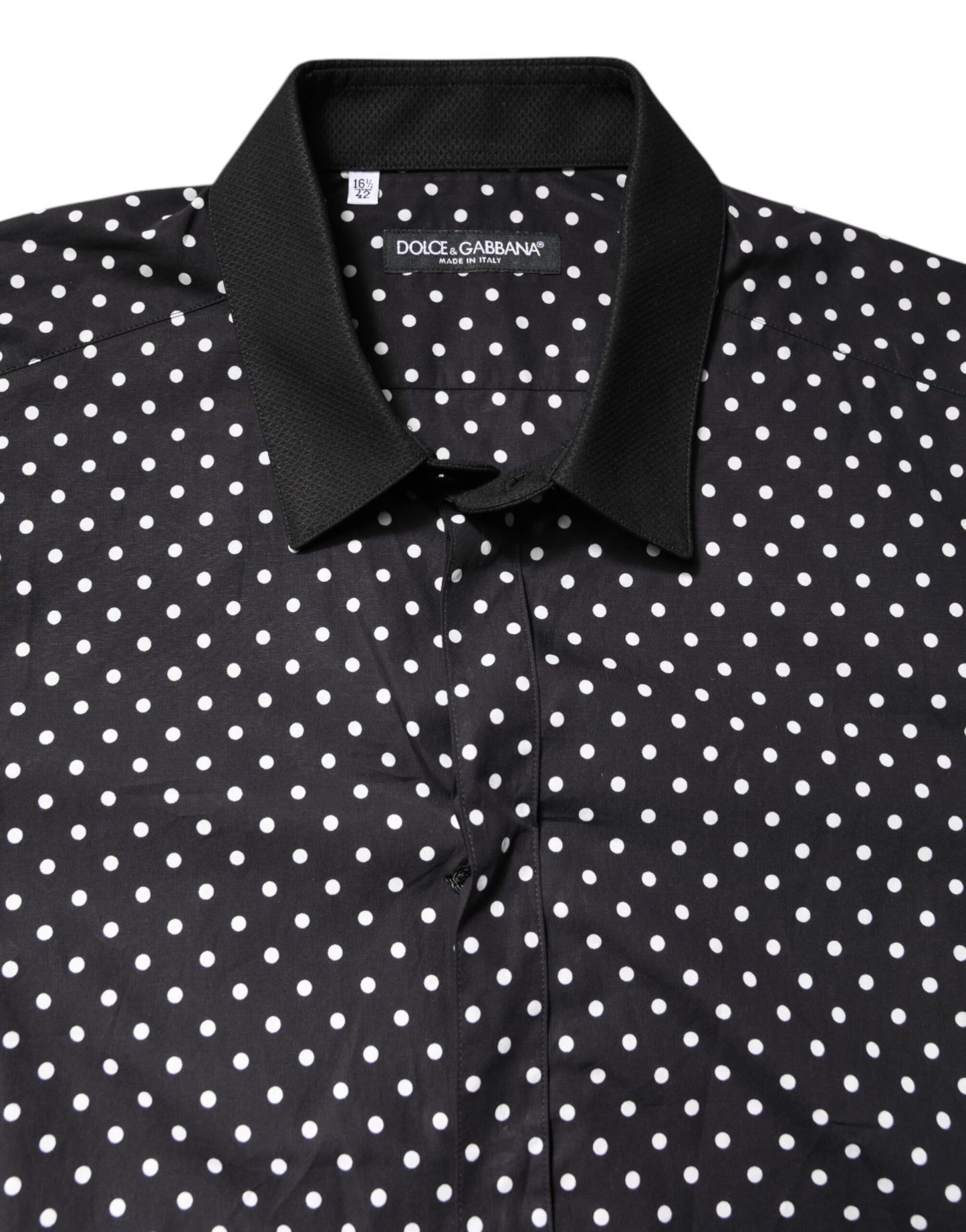 Camisa formal de algodón con lunares negros