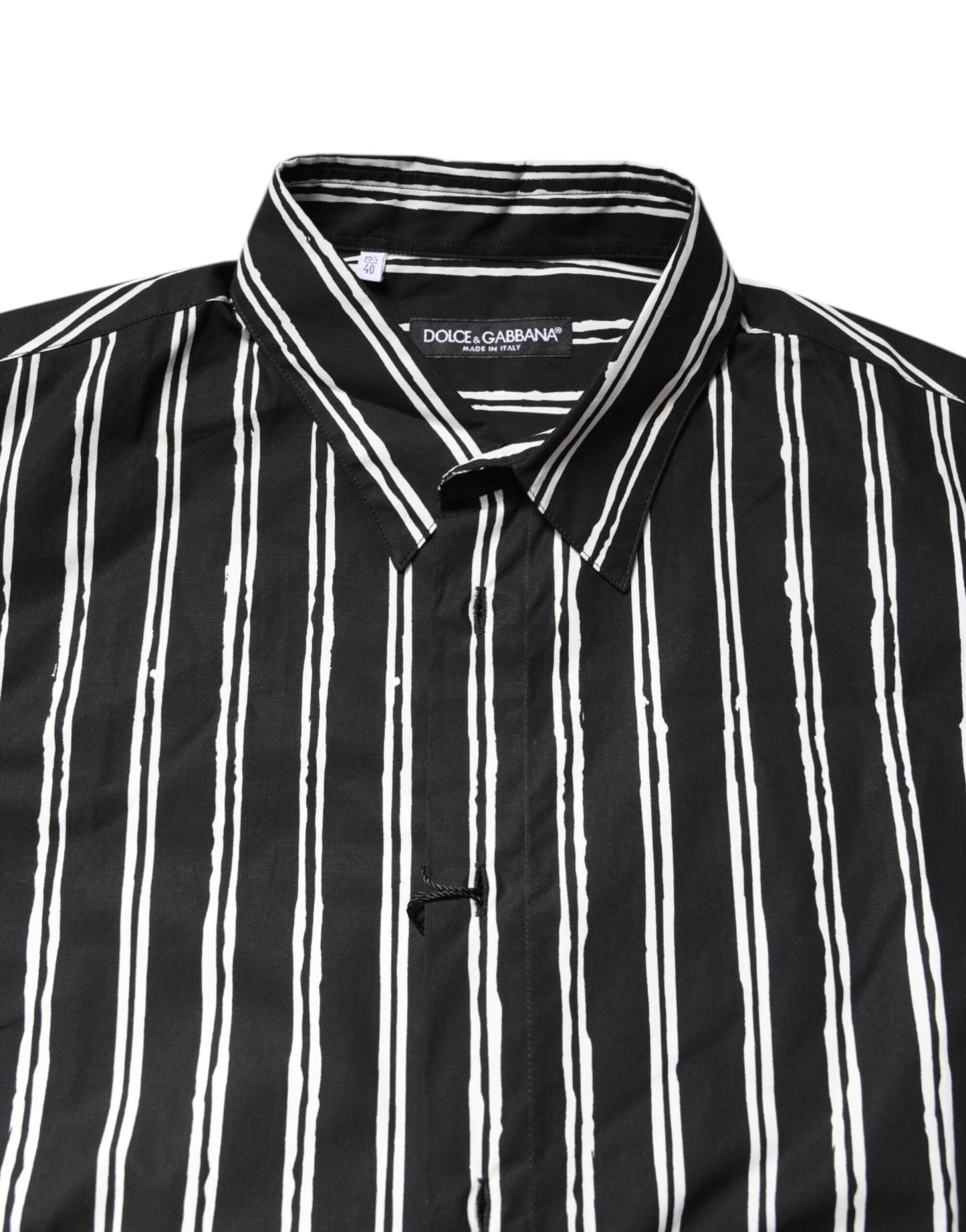 Camisa de vestir de algodón a rayas blancas y negras