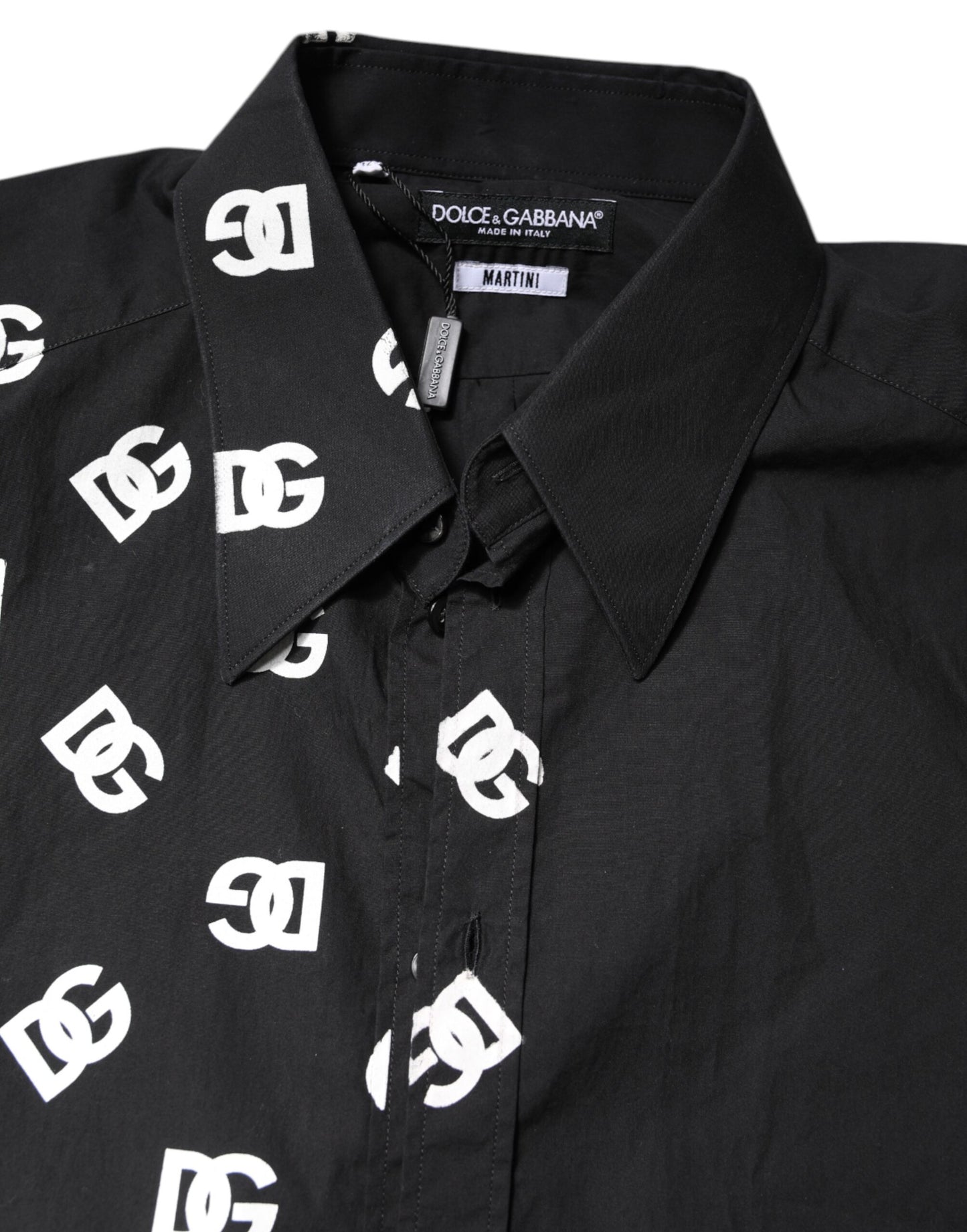 Camisa de vestir MARTINI de algodón con logotipo DG negro