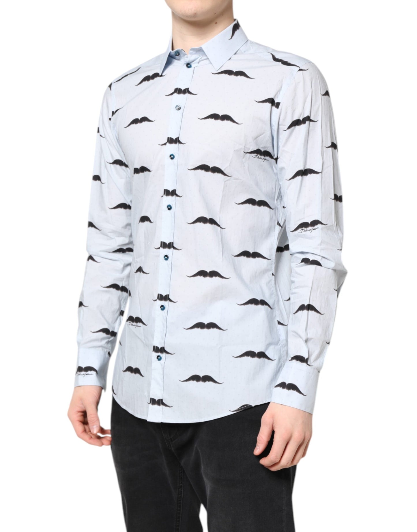 Camisa formal MARTINI de algodón azul claro
