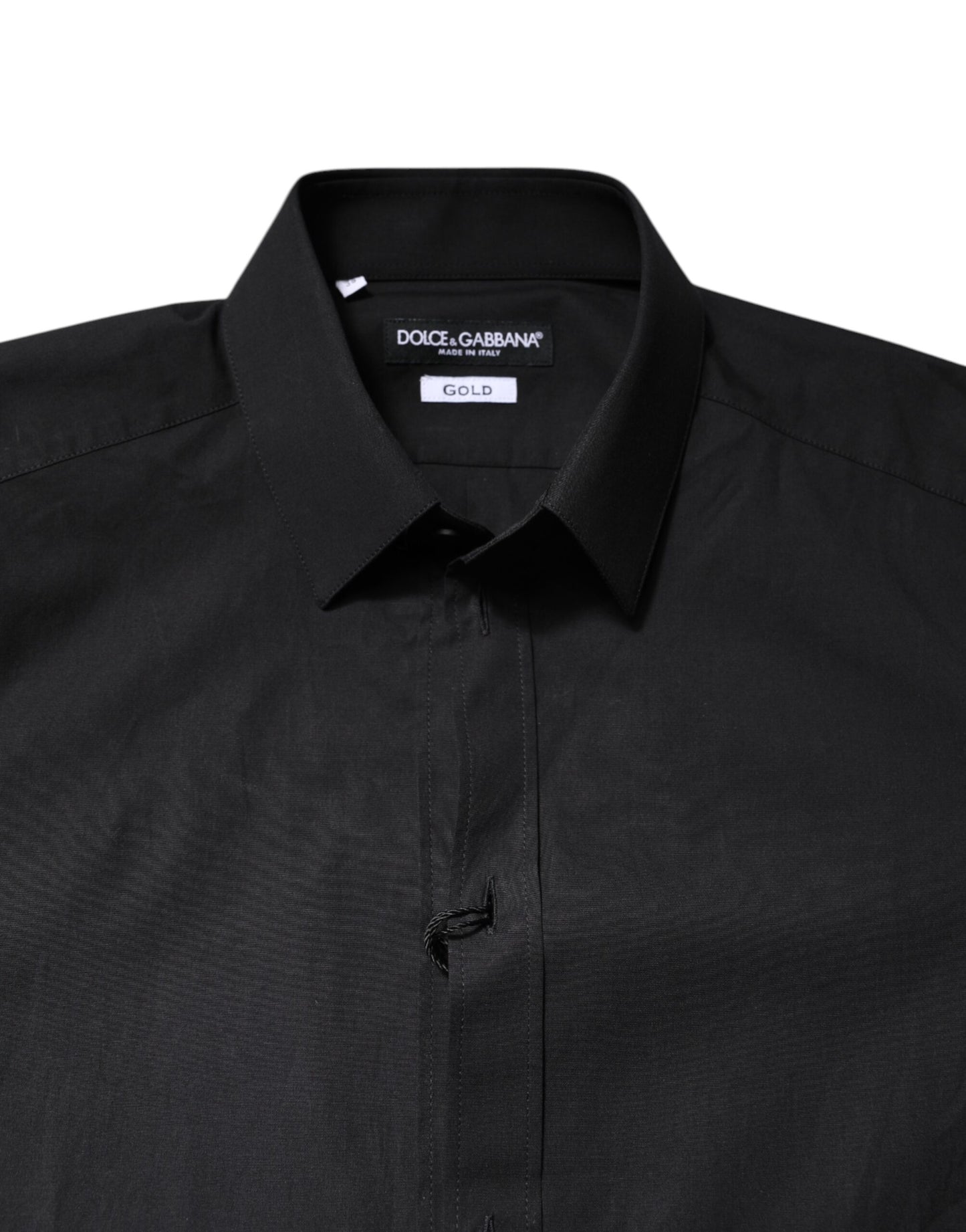 Chemise habillée en coton noir doré