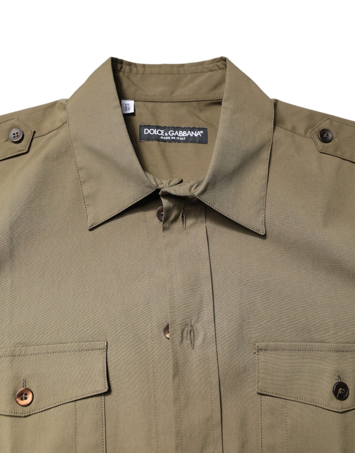 Camisa informal de manga larga de algodón elástico marrón