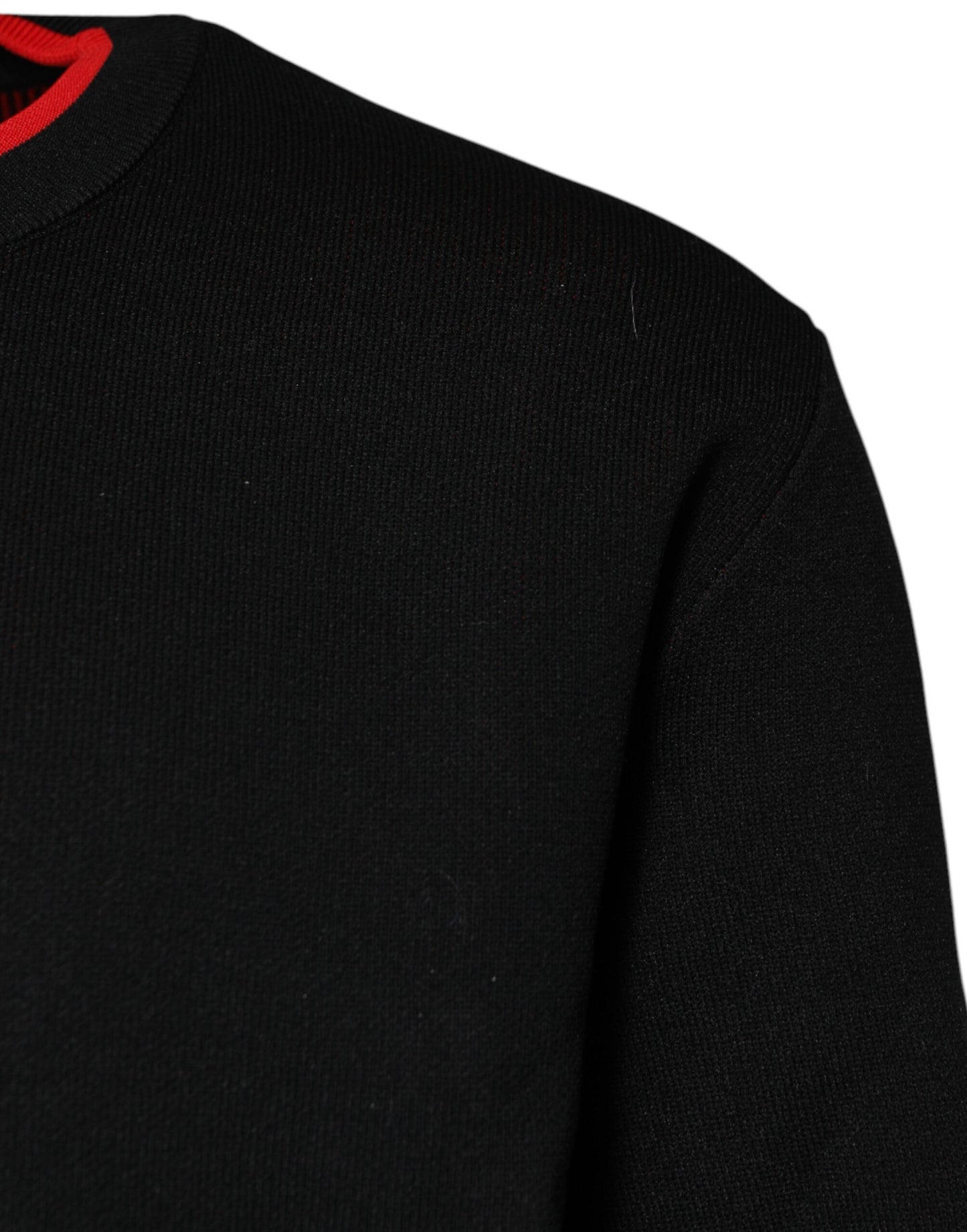 Black Nylon DGLogo Knit Men Pullover Sweater