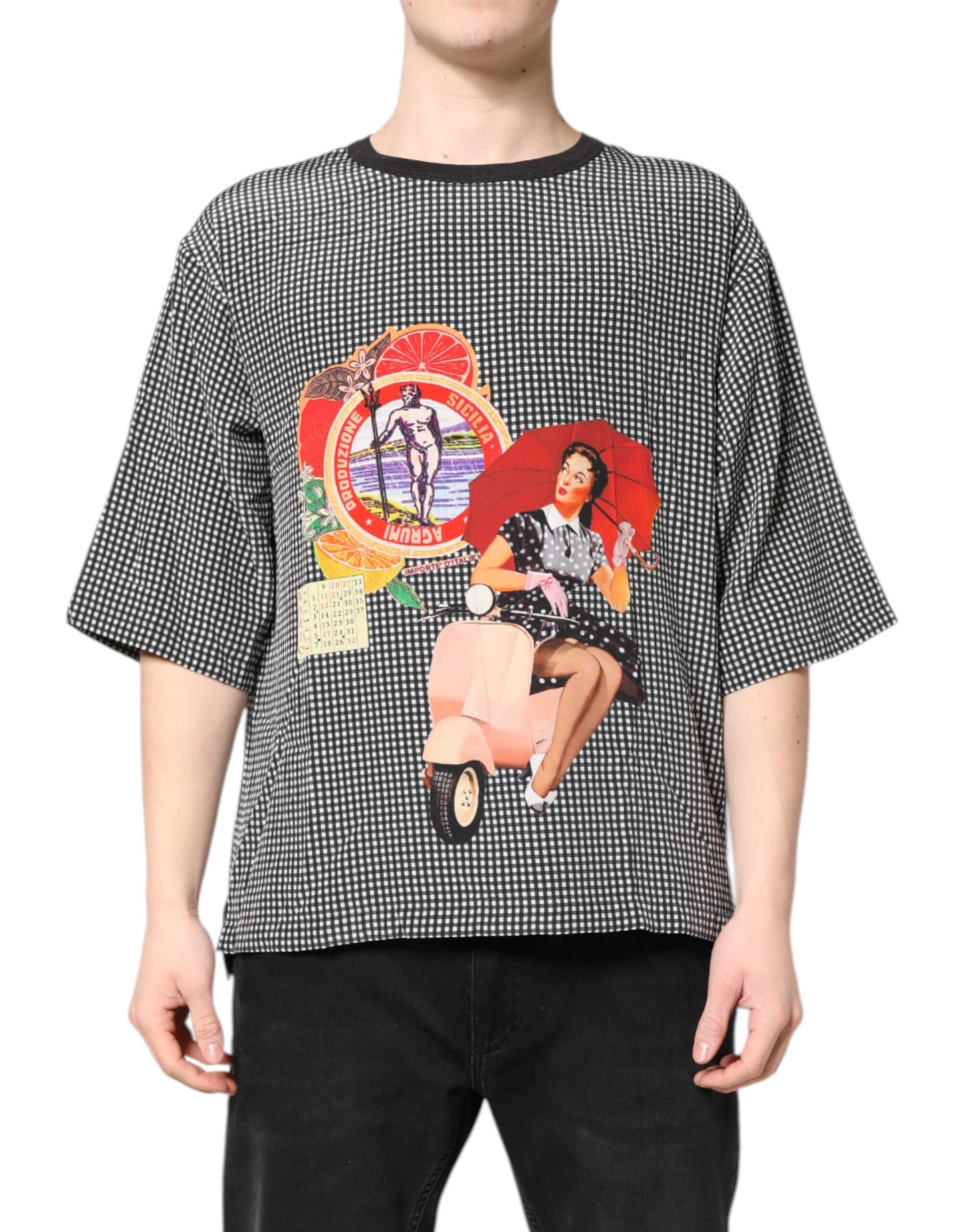 T-shirt à manches courtes noir à imprimé graphique