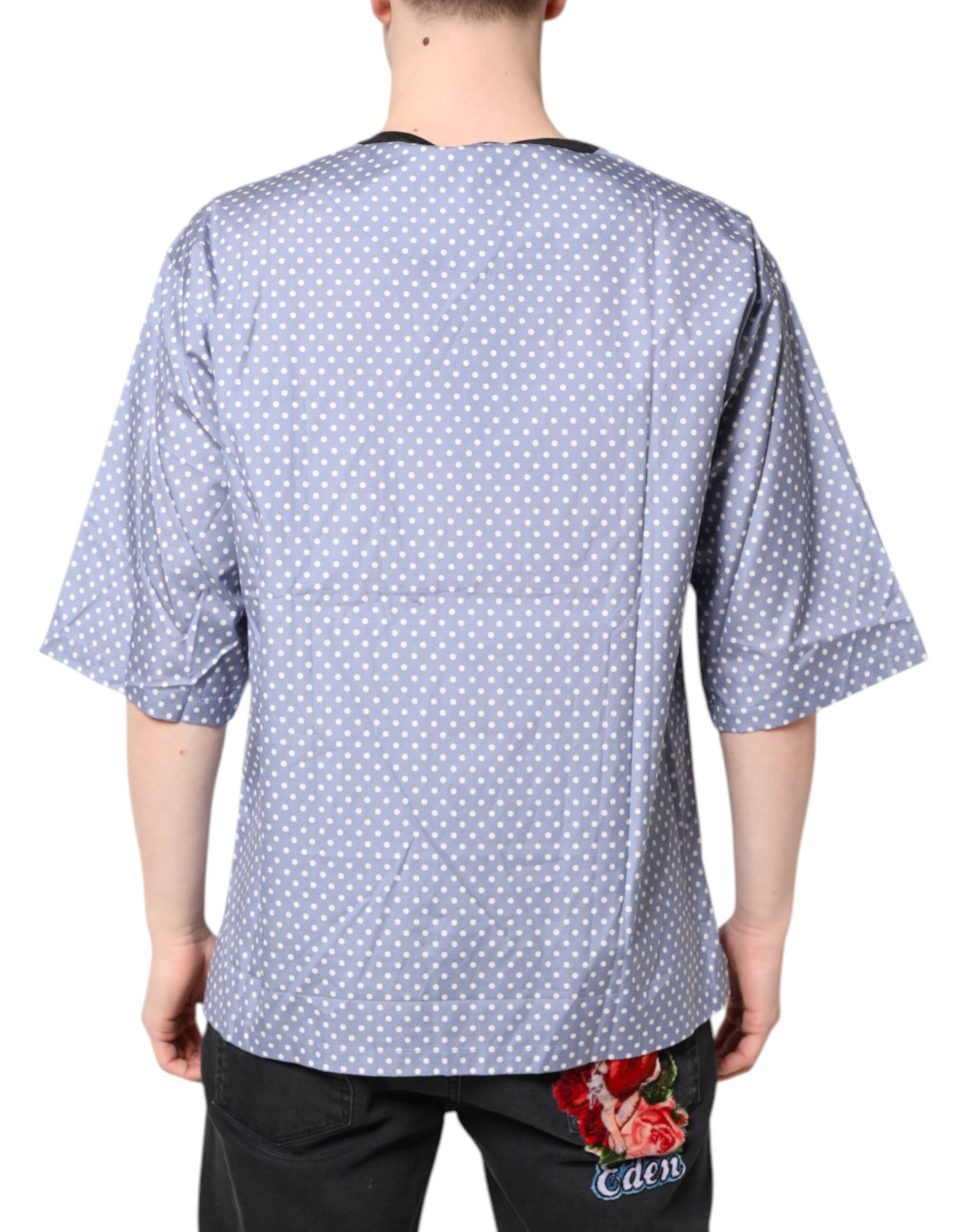 T-shirt à manches courtes bleu clair à imprimé graphique