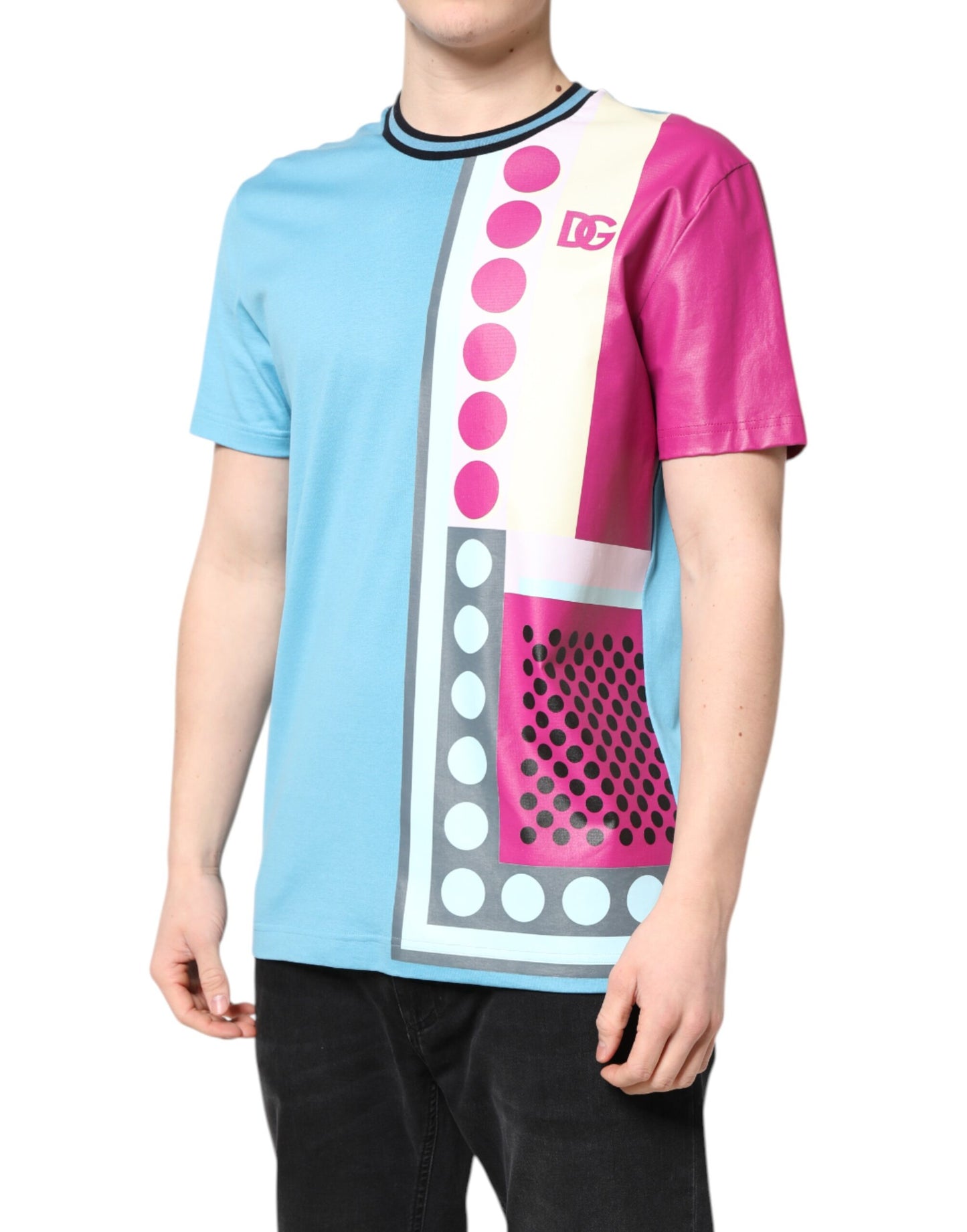 T-shirt à manches courtes avec logo imprimé multicolore