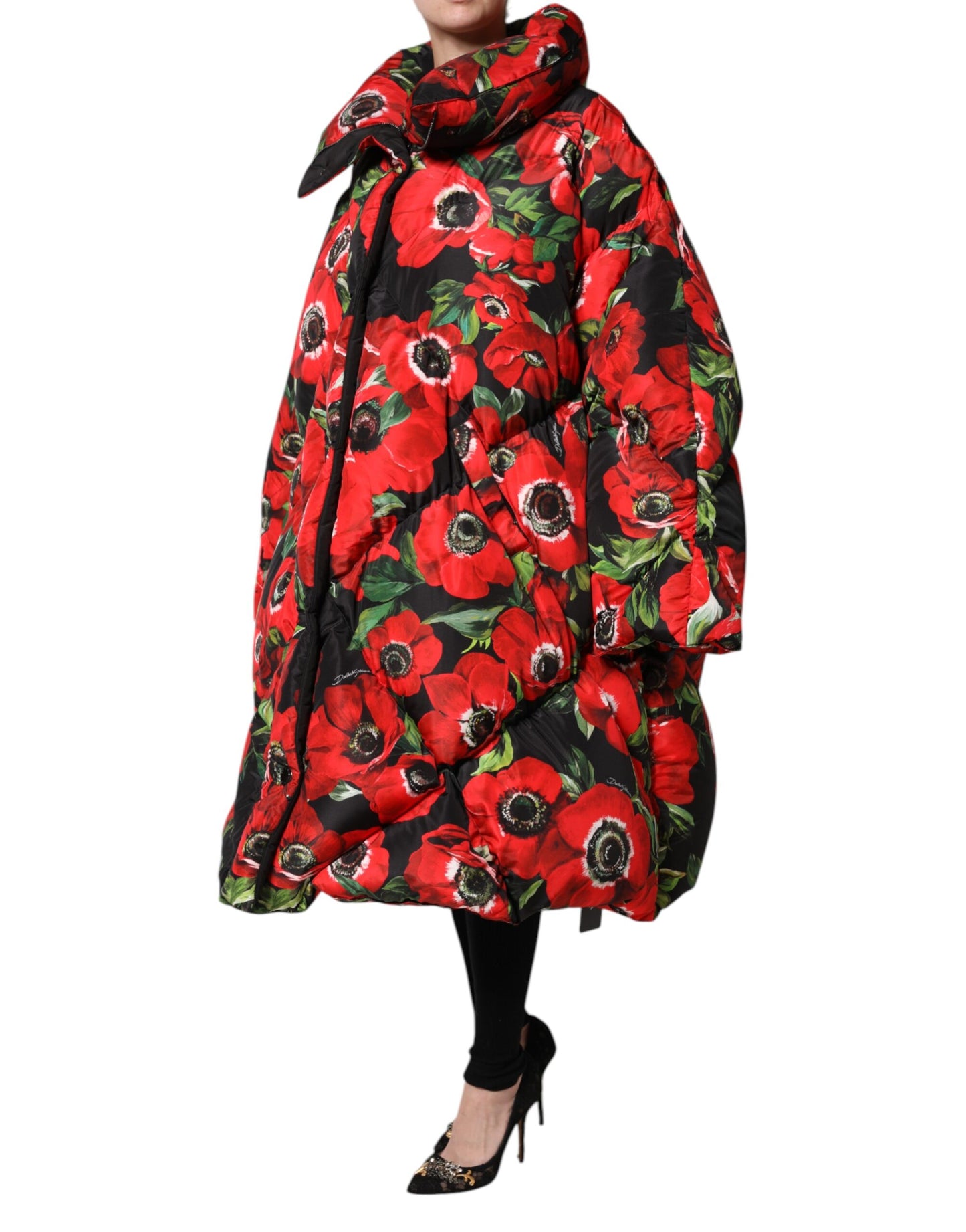 Veste matelassée zippée à fleurs multicolores