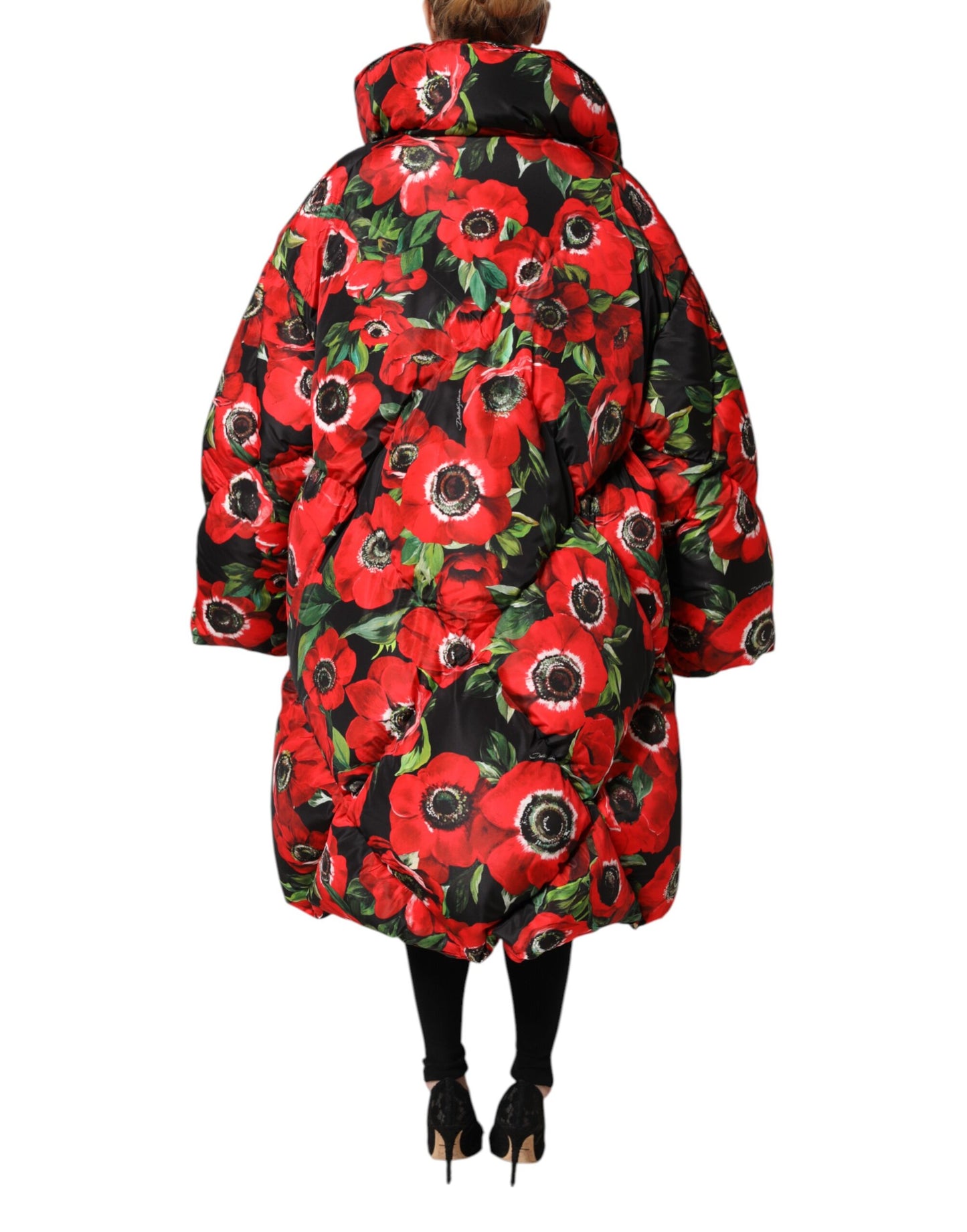 Veste matelassée zippée à fleurs multicolores
