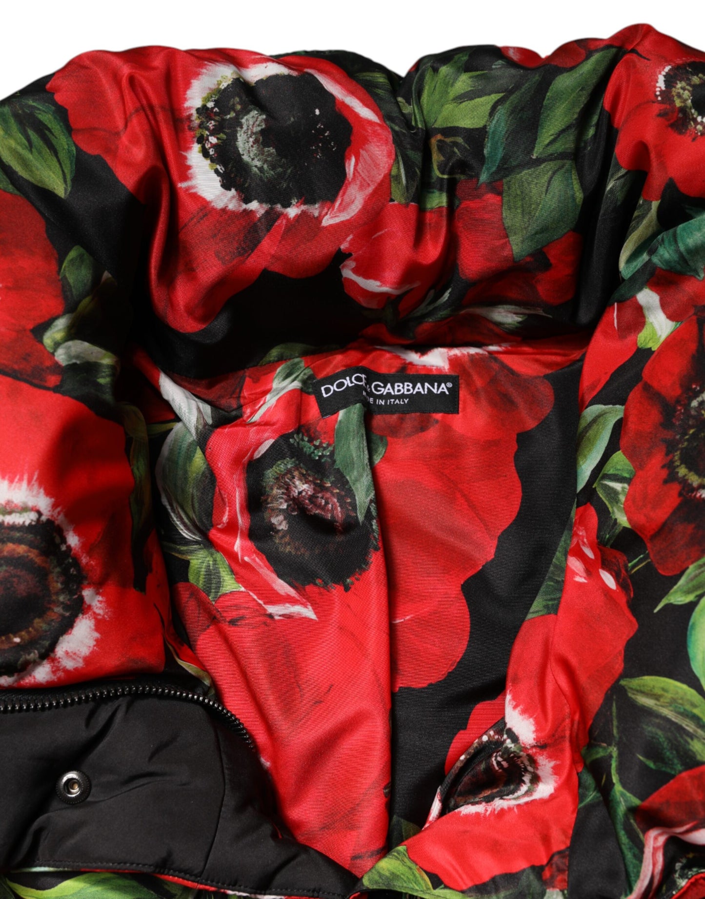 Veste matelassée zippée à fleurs multicolores