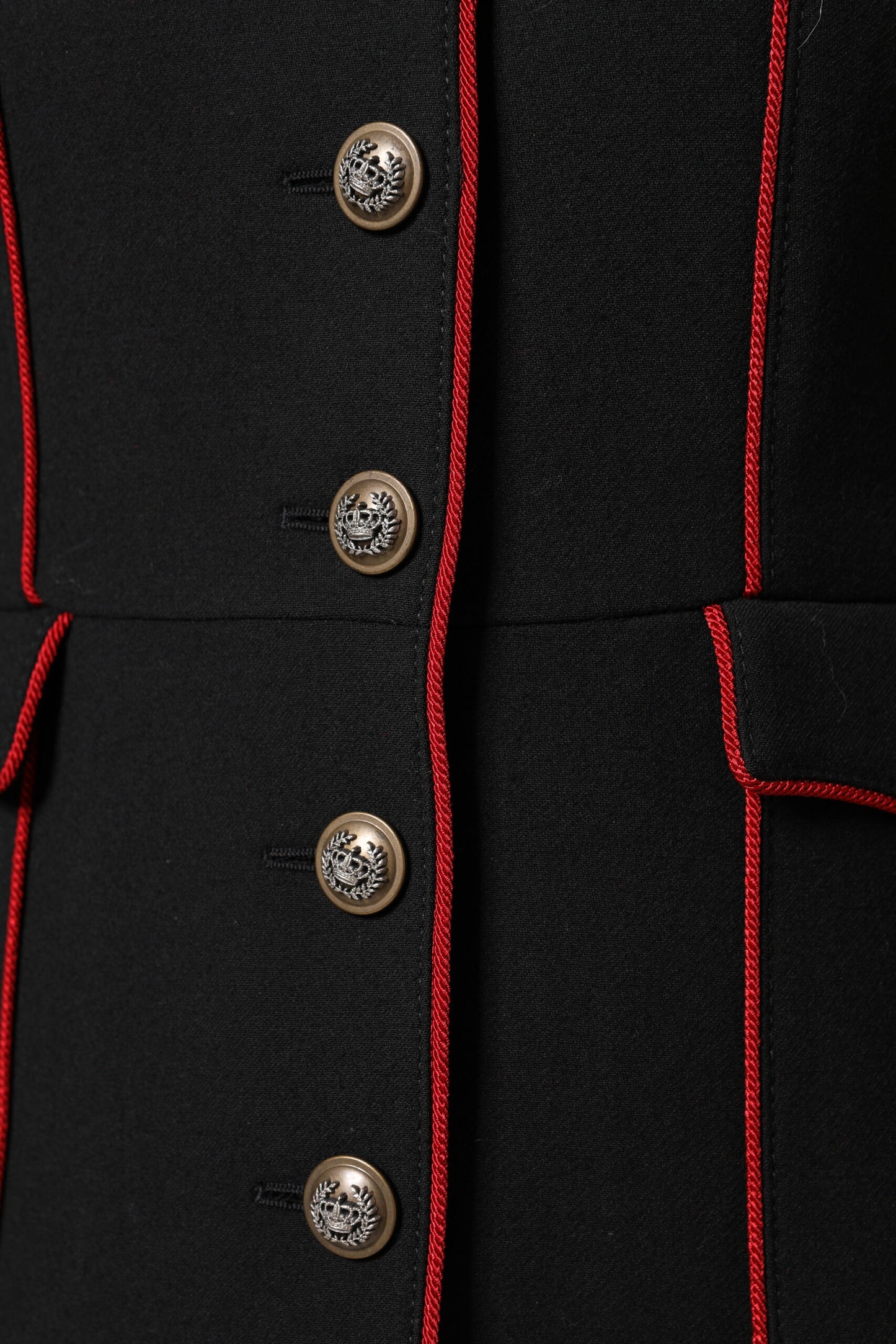 Chaqueta gabardina de lana negra de un solo pecho