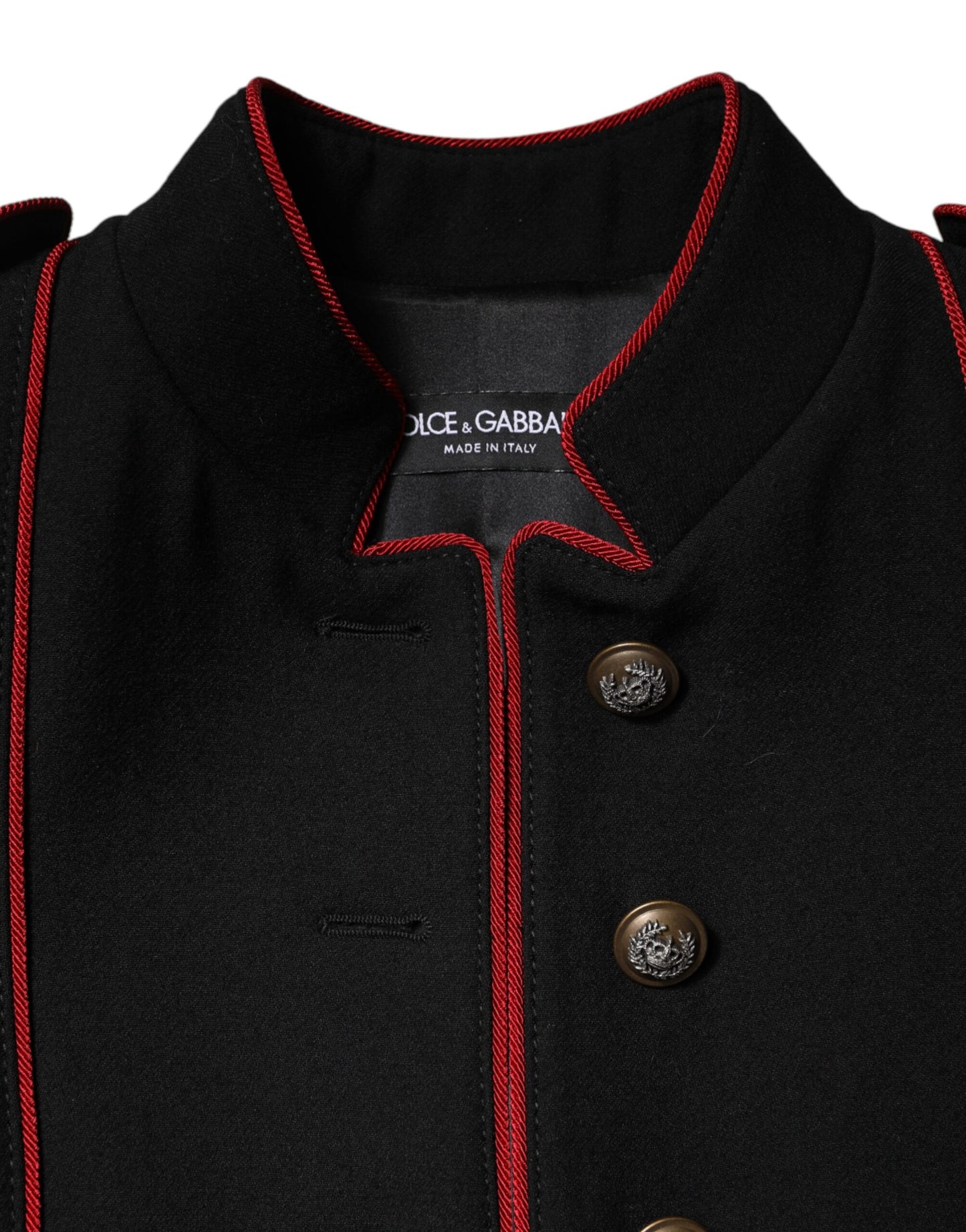 Chaqueta gabardina de lana negra de un solo pecho