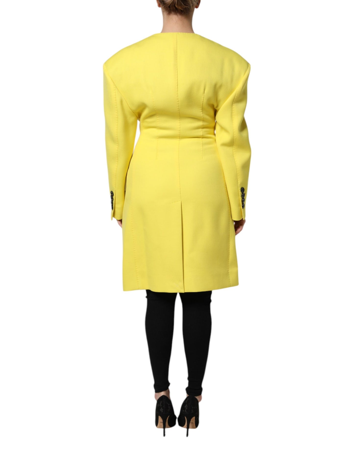 Chaqueta gabardina cruzada amarilla
