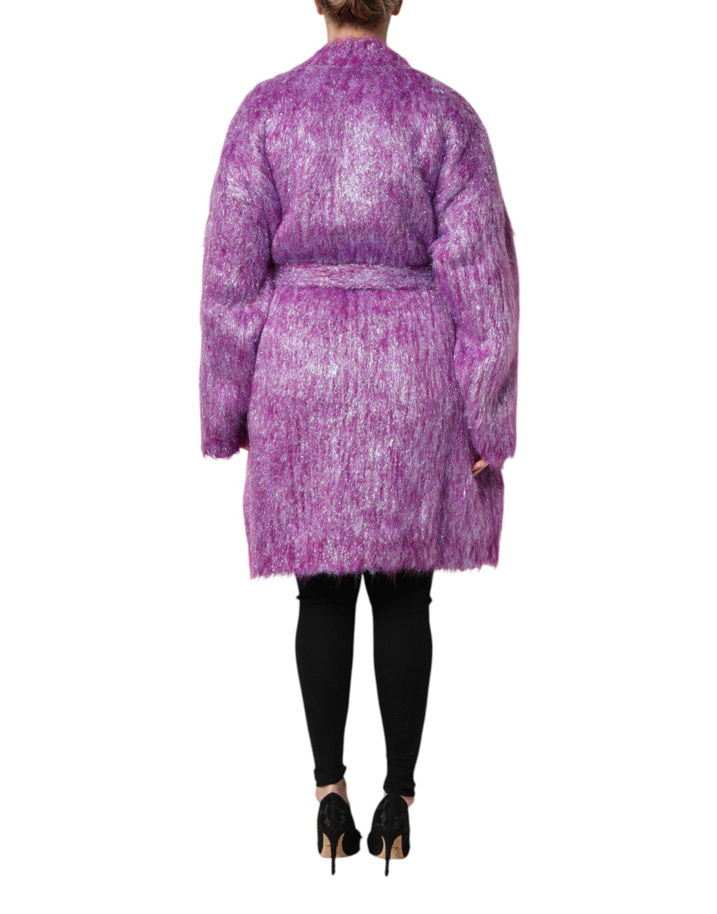 Trench-coat orné de boutons violets