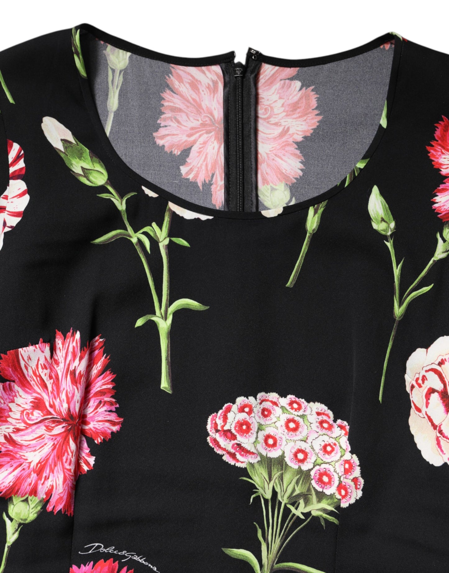 Blusa de manga larga con estampado floral negro para mujer