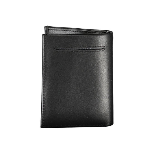 Elegante cartera RFID de cuero negro