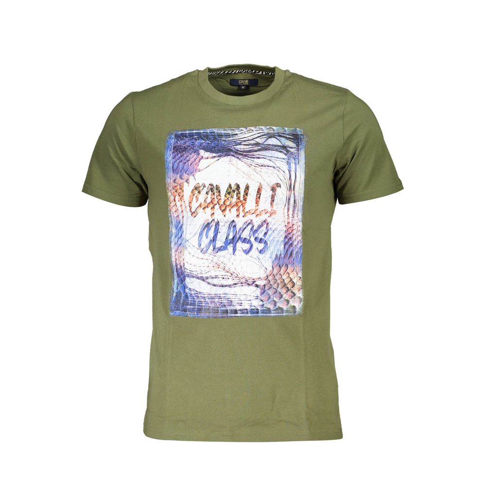 Camiseta de algodón verde para hombre