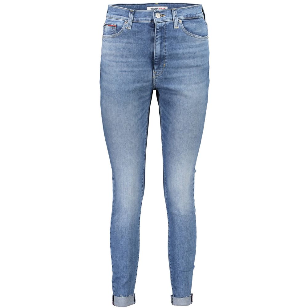 Jean femme en coton bleu clair