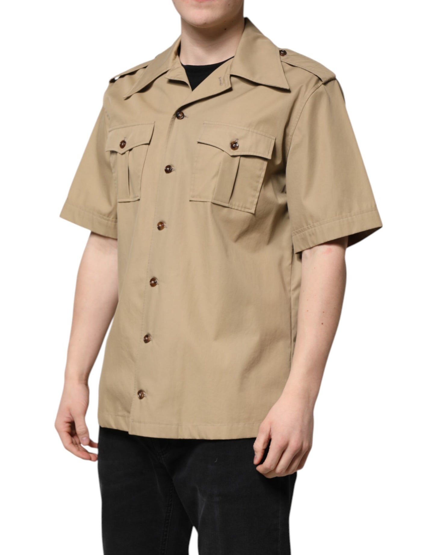 Camisa de manga corta con estampado gráfico marrón