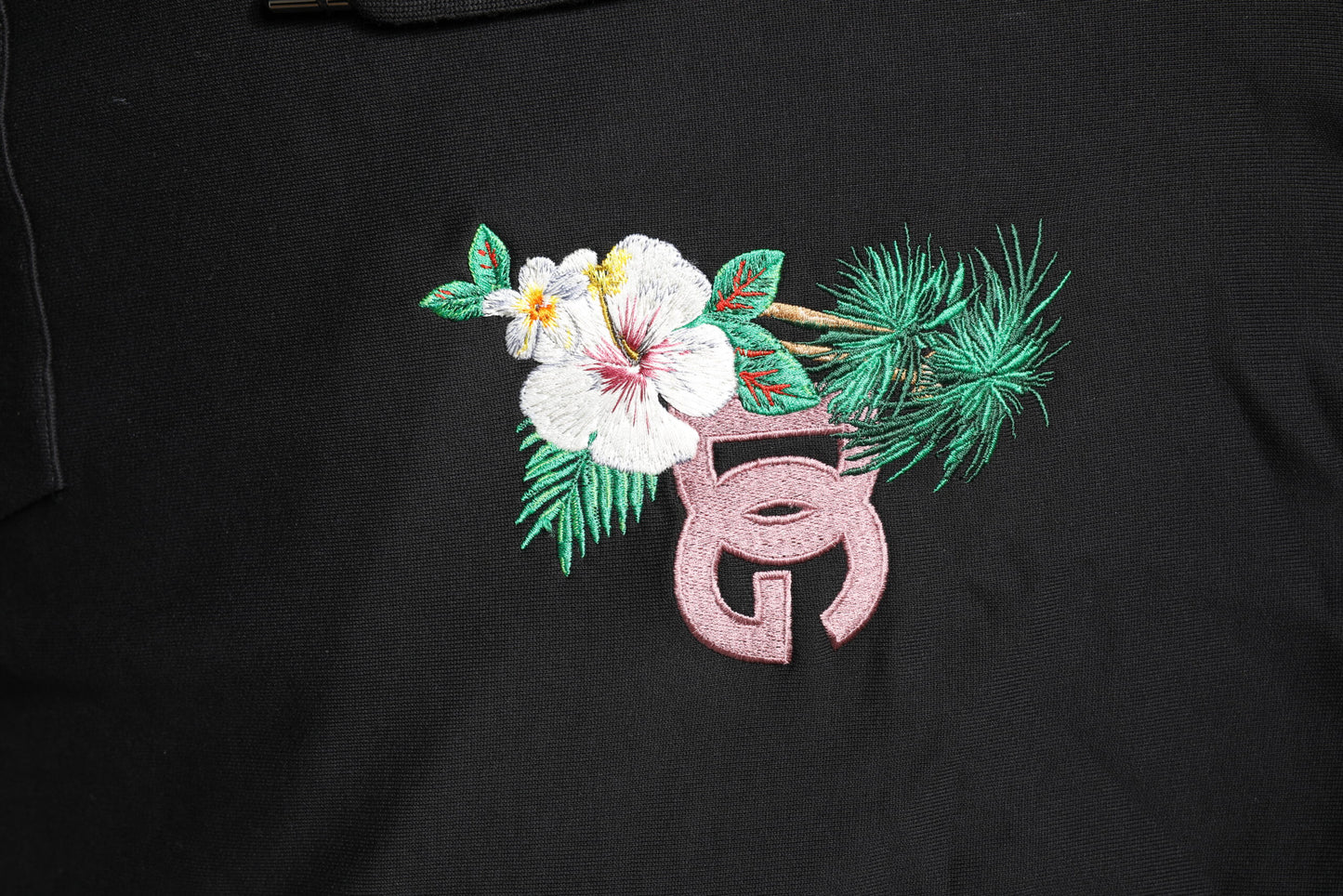 Sweat-shirt à capuche brodé noir