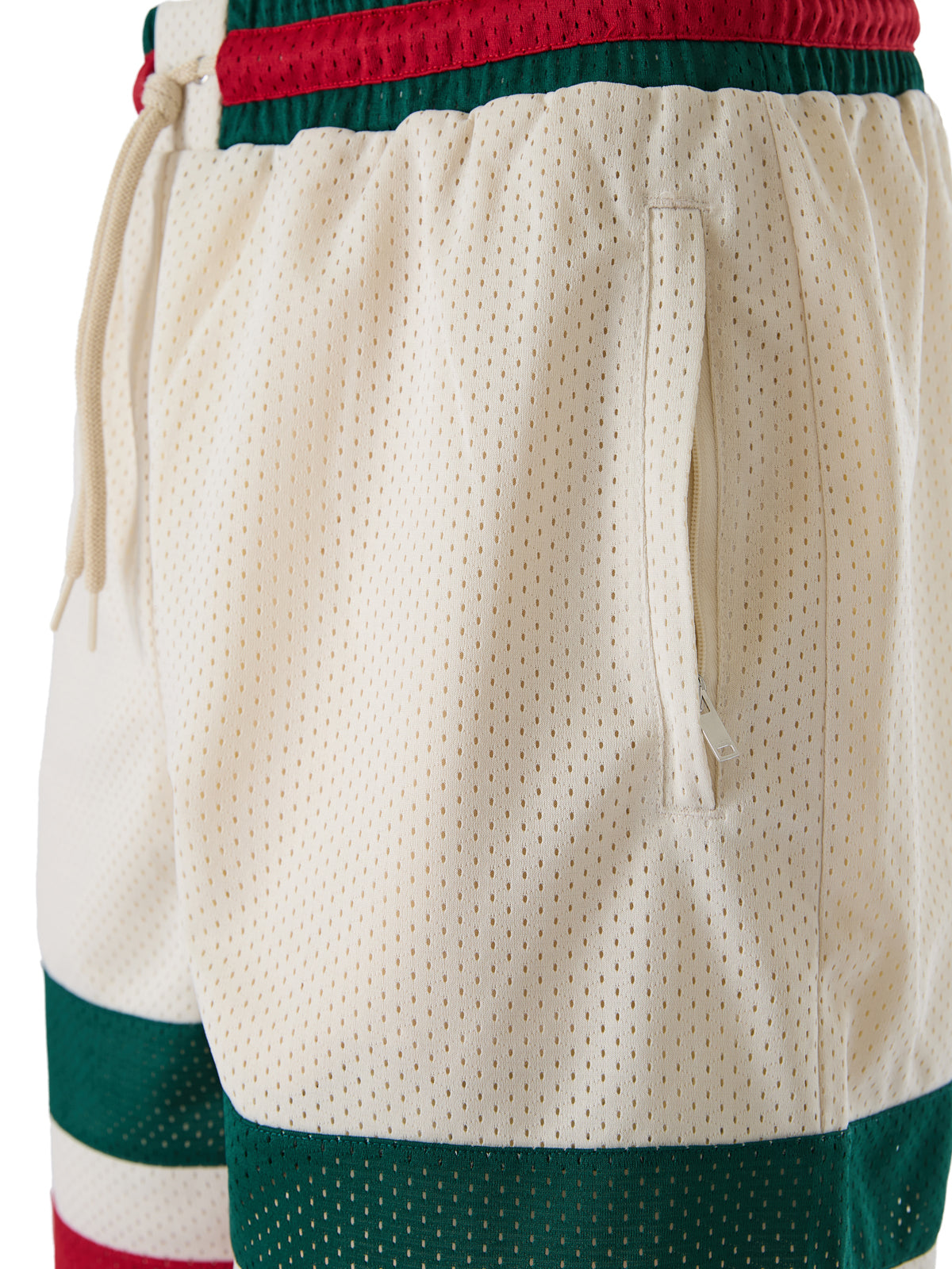 Cream polyester Logo Shorts