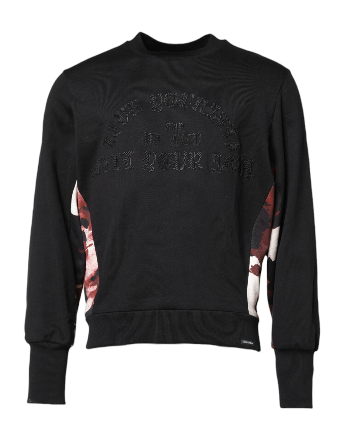 Pull ras du cou brodé noir