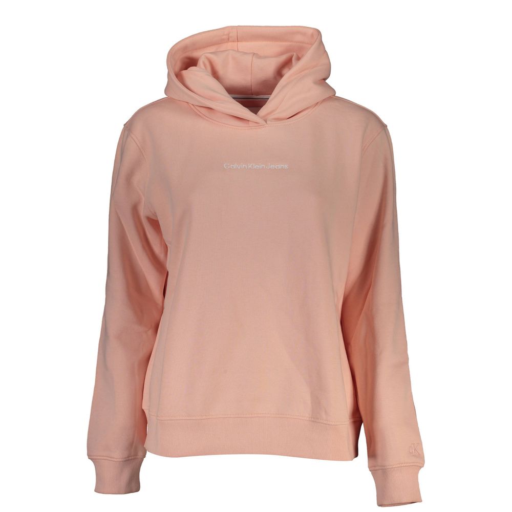 Sudadera elegante de polar con capucha rosa