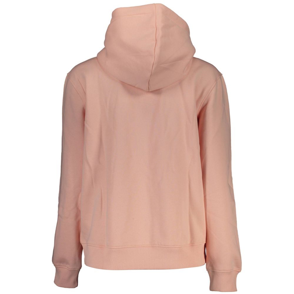 Sudadera elegante de polar con capucha rosa
