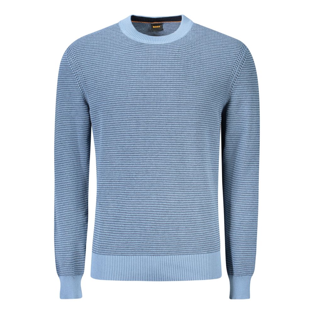 Suéter de algodón azul para hombre