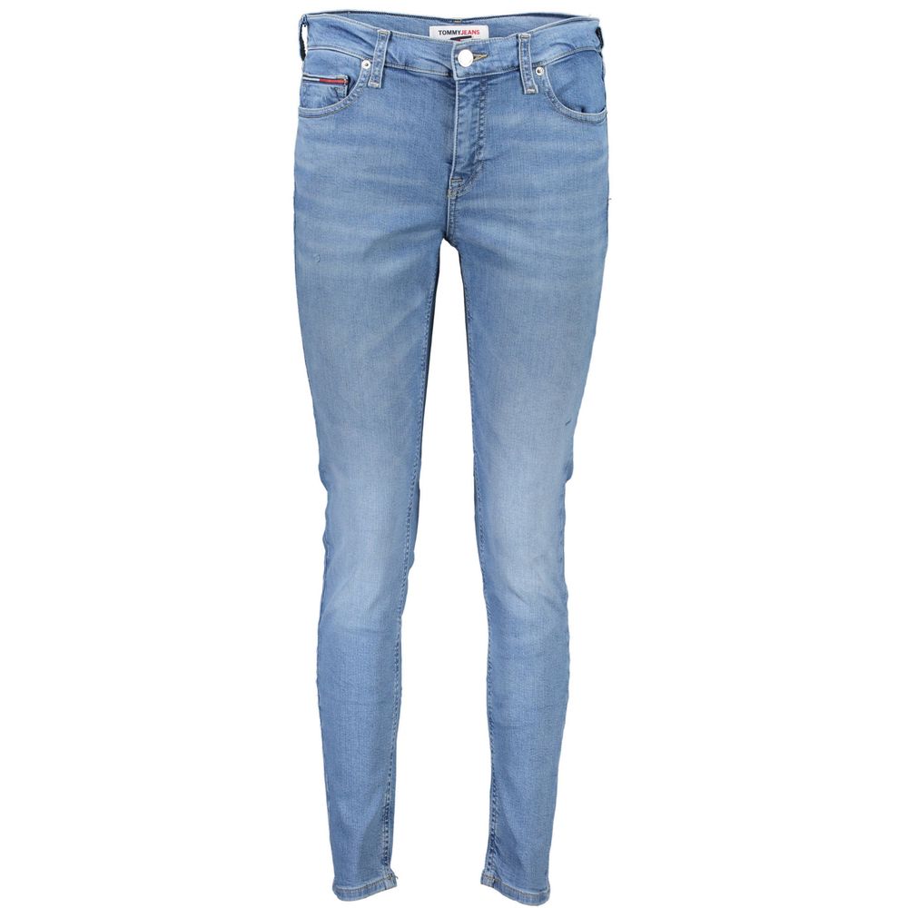 Jean skinny bleu clair en coton pour femme